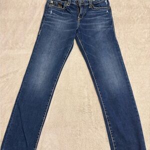 True Religion Geno Relaxed Slim Jeans with Contrast Stitching